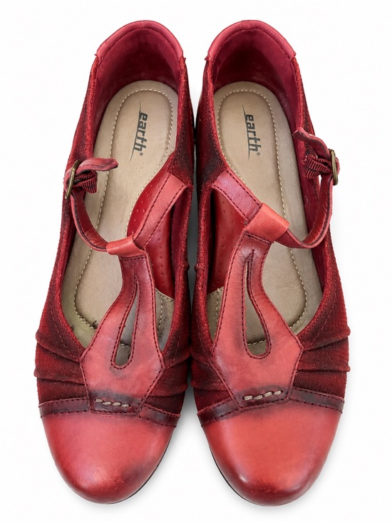 Earth Shoes - Earth Red T-Strap Mary Jane Flats